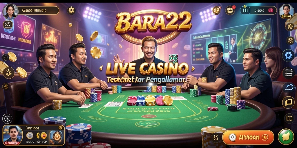 Tampilan gameplay Live Casino yang mendebarkan di BARA22.