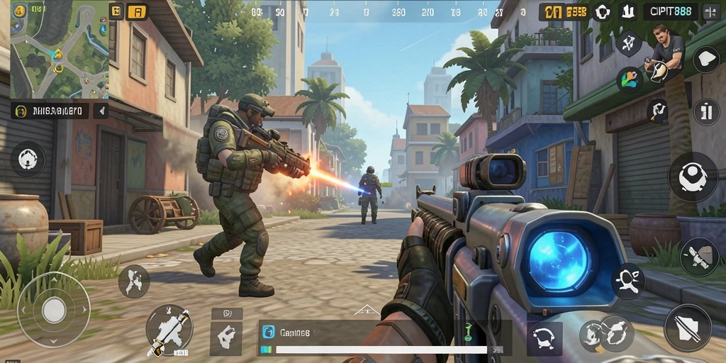 Screenshot gameplay CIPIT88 menampilkan aksi tembak-menembak yang intens.