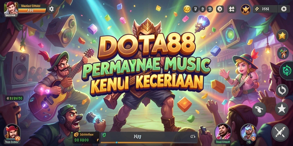 Tampilan gameplay DOTA88 yang penuh warna dan ritme.