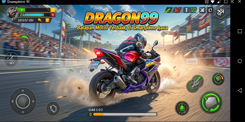 Screenshot gameplay DRAGON99 yang menampilkan aksi balapan seru.