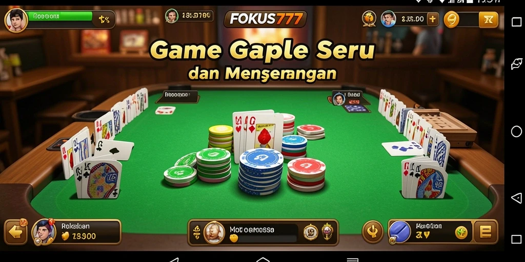 Gameplay seru FOKUS777 yang menampilkan permainan Gaple.