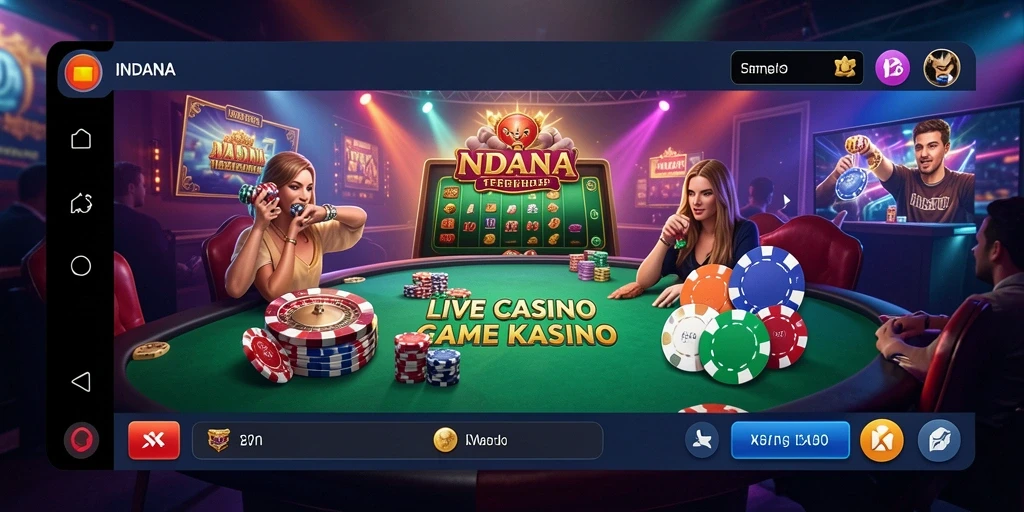 Tampilan screenshot gameplay INDAAA yang menunjukkan aksi langsung kasino.