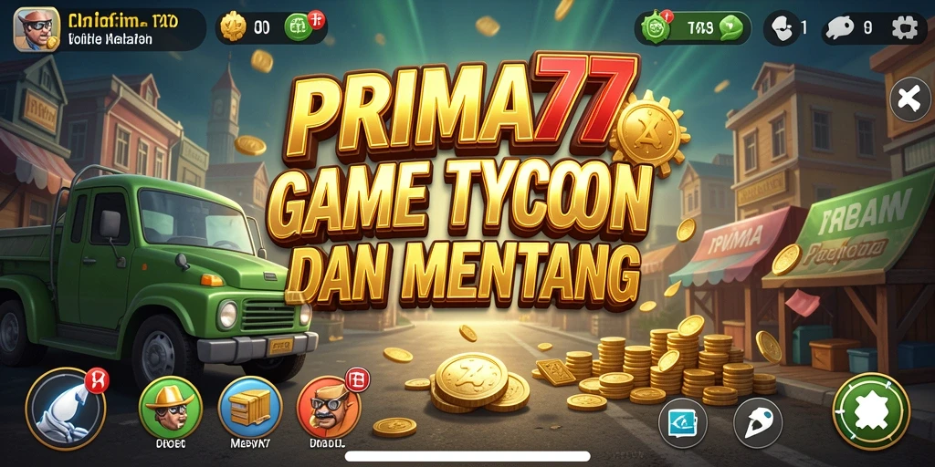 Tampilan gameplay PRIMA77 dengan elemen Tycoon yang menarik.