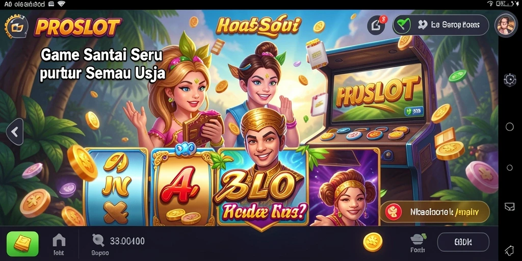 Screenshot gameplay PROSLOT menampilkan keseruan bermain slot casual yang menghibur.